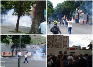 Venezolanos son reprimidos durante manifestación en Caracas