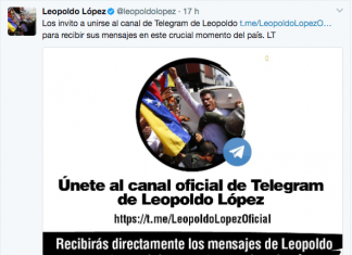 Venezolanos podrán leer directamente mensajes de Leopoldo López en Telegram