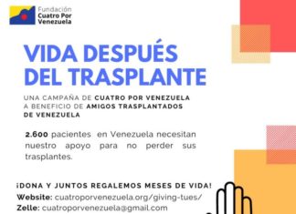 Anuncian jornada de recaudación de fondos para pacientes transplantados de Venezuela