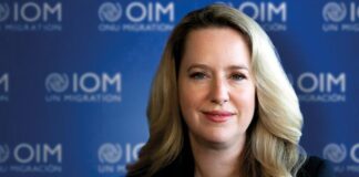 El lunes 15 de mayo de 2023, los Estados Miembros de la OIM eligieron a la Sra. Amy Pope como su nueva Directora General. Foto: OIM