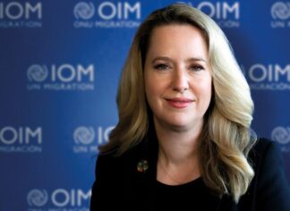 El lunes 15 de mayo de 2023, los Estados Miembros de la OIM eligieron a la Sra. Amy Pope como su nueva Directora General. Foto: OIM