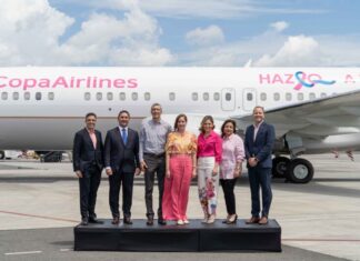 Copa Airlines lleva su mensaje de “hazlo a tiempo” por los cielos del continente con el nuevo boeing 737 max9 alusivo a la campaña contra el cáncer